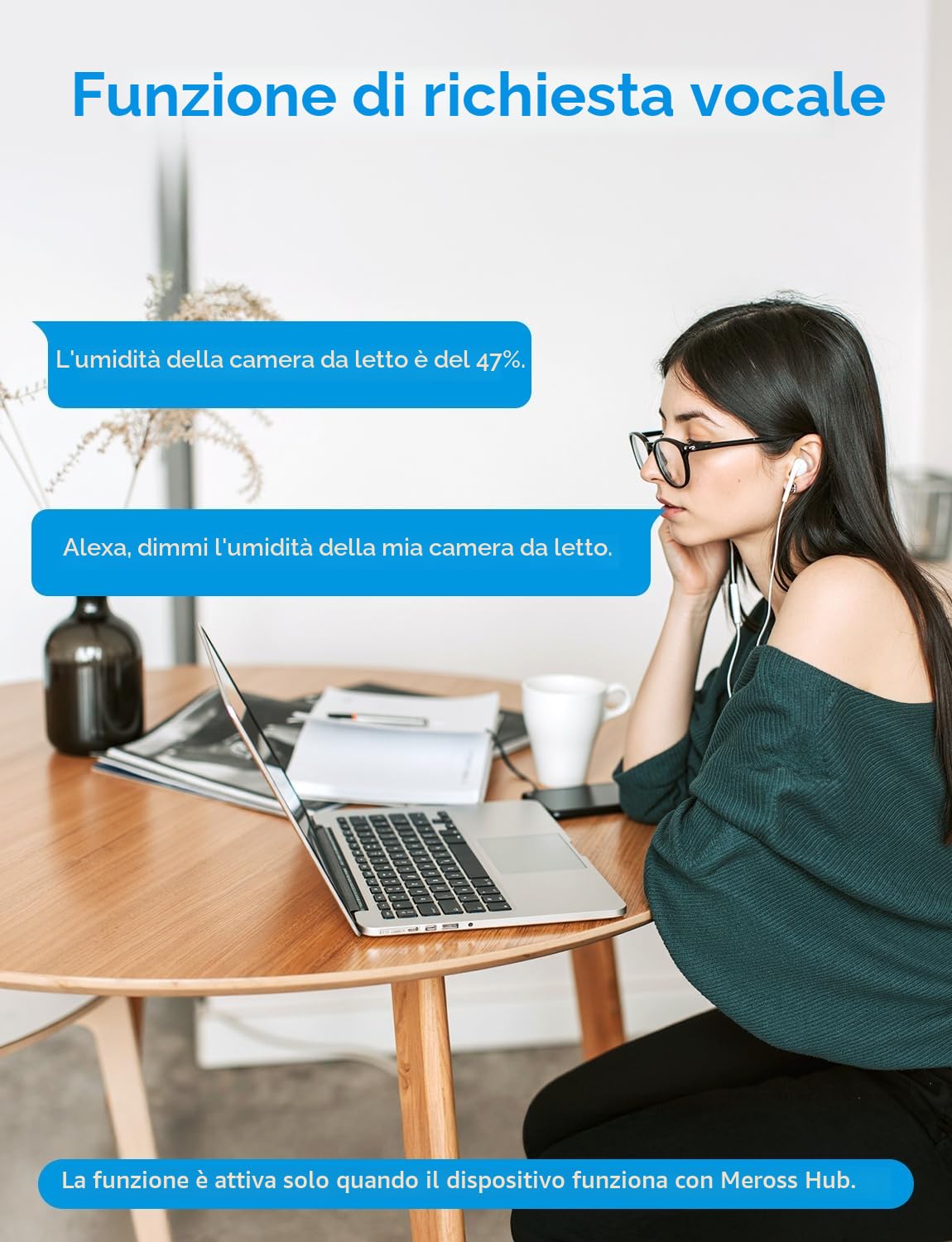 Meross Igrometro Termometro WiFi con Ampio Display, Compatibile con Matter, Apple HomeKit, Alexa e Google Home (Con Hub)