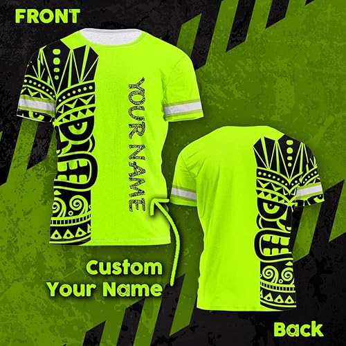 Miniatura 2 de Matedecor Camisa de alta visibilidad con calavera para hombre, camisetas de seguridad reflectantes con bandera de EE. UU., ropa de trabajo,