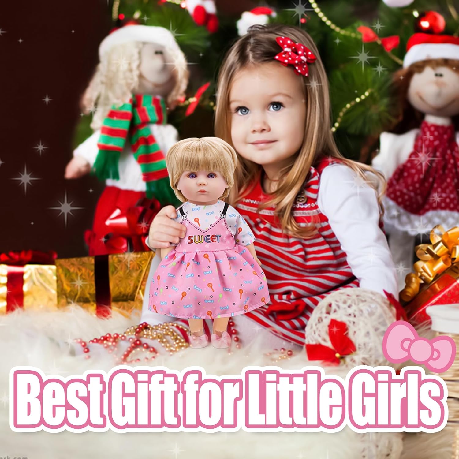 Random Blind Box 12-14 Inch Doll Clothes Set - 8 Skirts + 29 Random Accessories, Compatible with 12" 14" Baby Dolls, Cute Doll Outfits & Hair Accessories for Pretend Play, Surprise Gift for Kids Girls