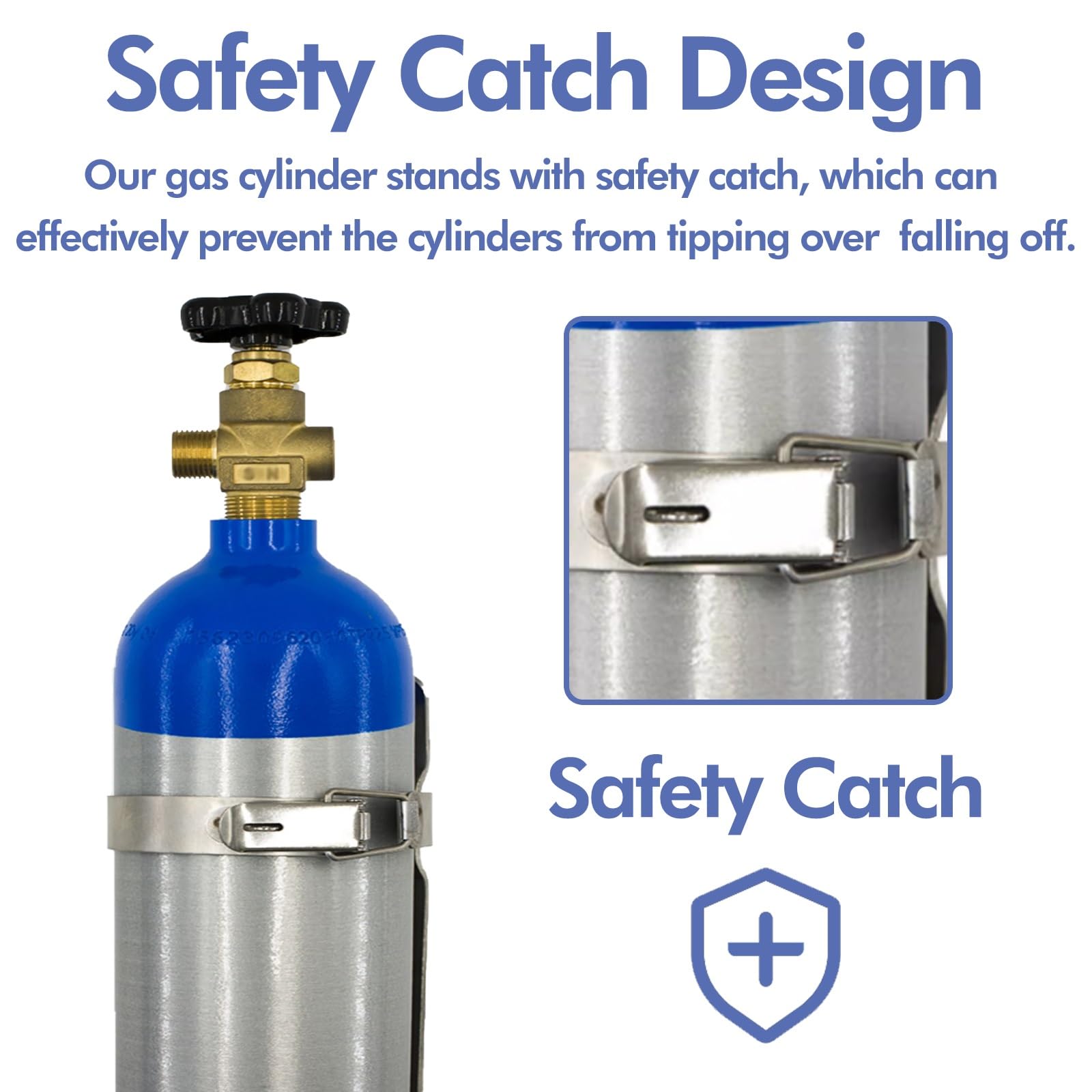 Soporte Para Botella De Oxígeno Soporte de pared para tanque de oxígeno con cierre de seguridad, soporte de seguridad liviano para cilindros de gas para fábricas, hospitales, hogares y comercios(Dia 1