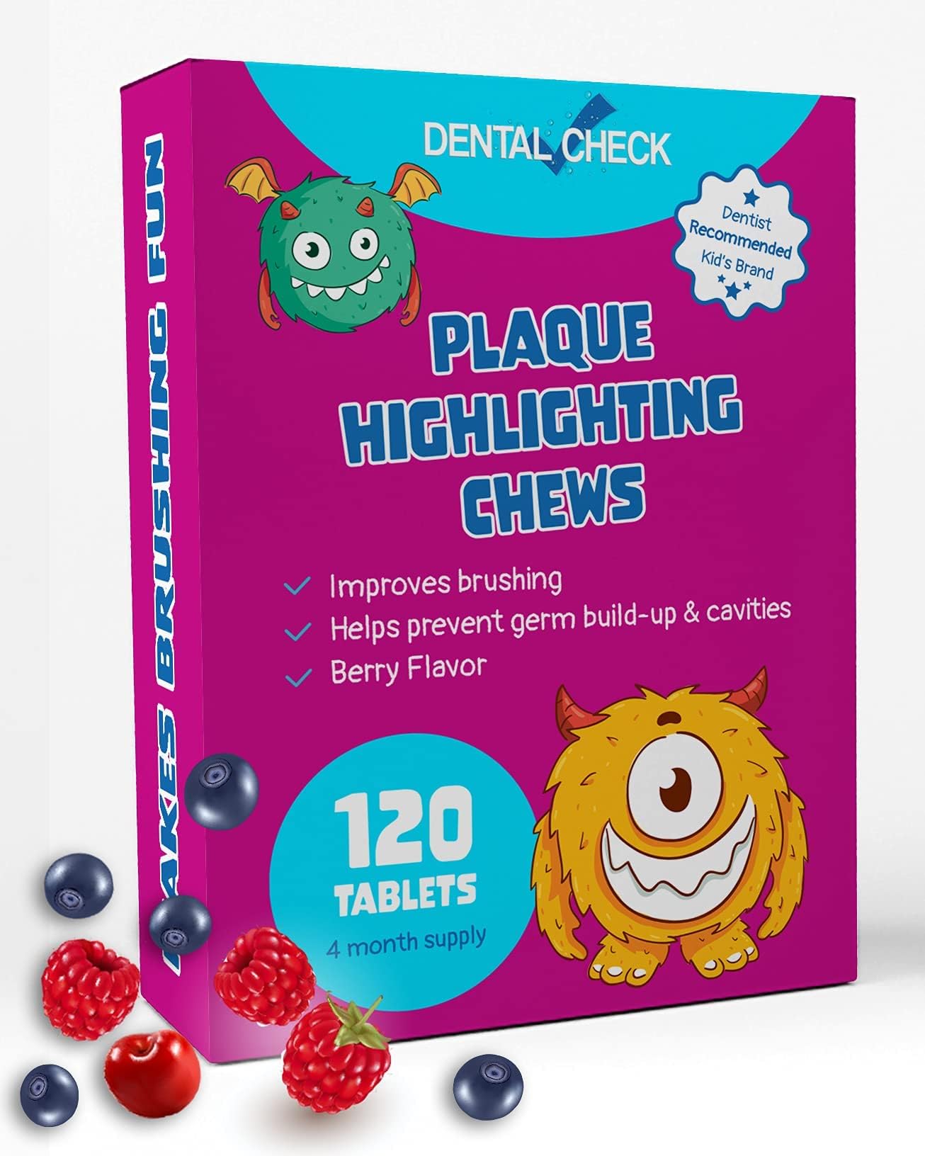 Plaque/Dental Disclosing Tablets, A Teeth Coloring Tablets Plaque Finder Solution to Effectively Remove Plaque and Tartar Buildup, Improves Oral Care (4 Month Supply - 120 Pack)