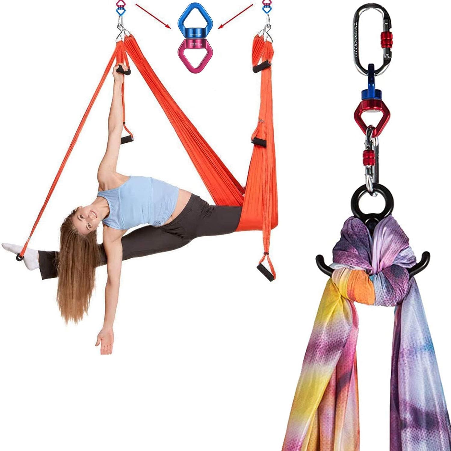 Columpio, dispositivo giratorio de 30 KN con certificado CE, dispositivo giratorio de 360°, accesorio colgante para columpio de árbol de red, silla hamaca, cuerda de escalada, yoga aéreo,