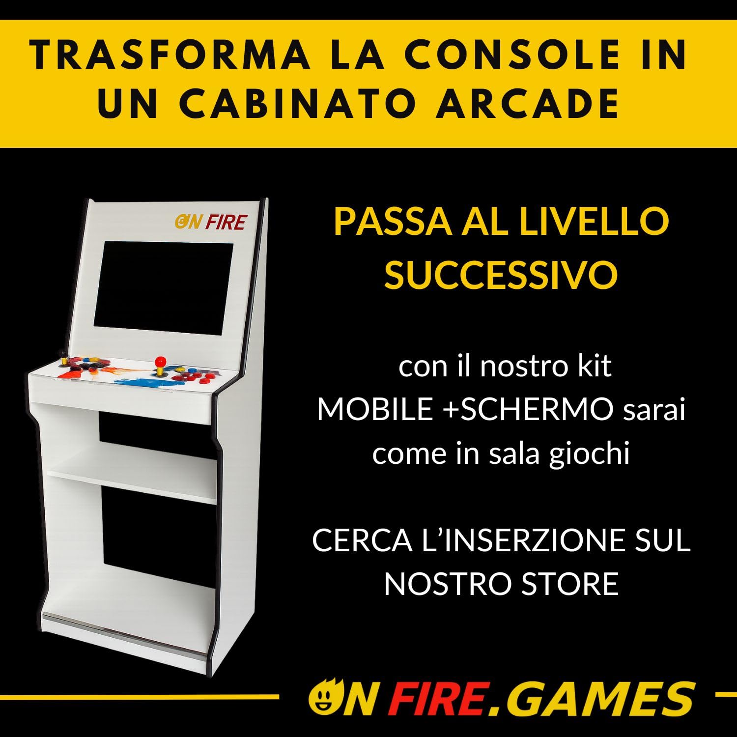 ONFIRE GAMES | PandoraBox E-SPORT | Console Arcade Standalone Con Più di 10000 Titoli Installabili Made in Italy | Tasti Personalizzabili e Controlli Arcade Classici (bianco)