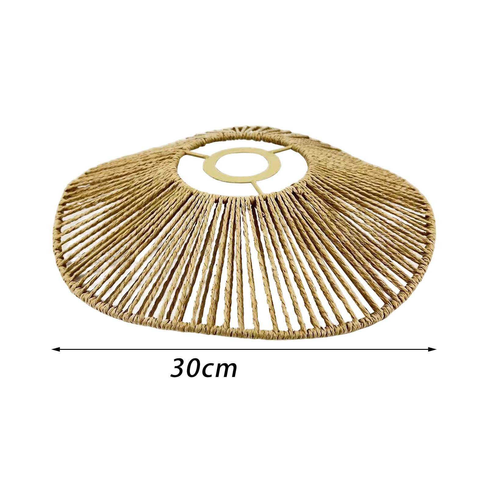 Sharplace Abat-Jour en Corde Tissée à la Main, Abat-Jour de Plafond Rustique Décors 30CM, Abat-Jour Suspendu pour E27 Lampe de Table Lampe Suspendue, Jaune