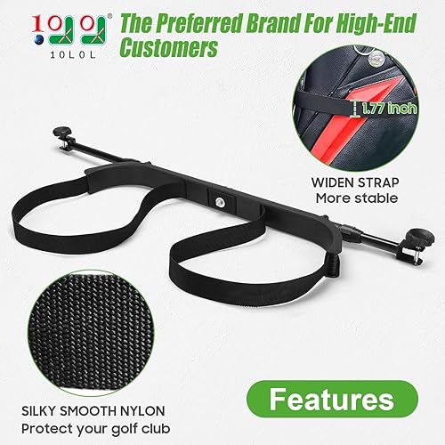 Miniatura 4 de 10L0L Accesorio mejorado para bolsa de golf, soporte ajustable para bolsa de carrito trasero para Yamaha, EZGO y Club Car, no requiere