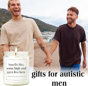 Gay Gifts for Men, Pride Gift for LGBTQ Boyfriend Husband Friend Brother, Funny Birthday Valentines Day Present Ideas - Lavender Scented Candle