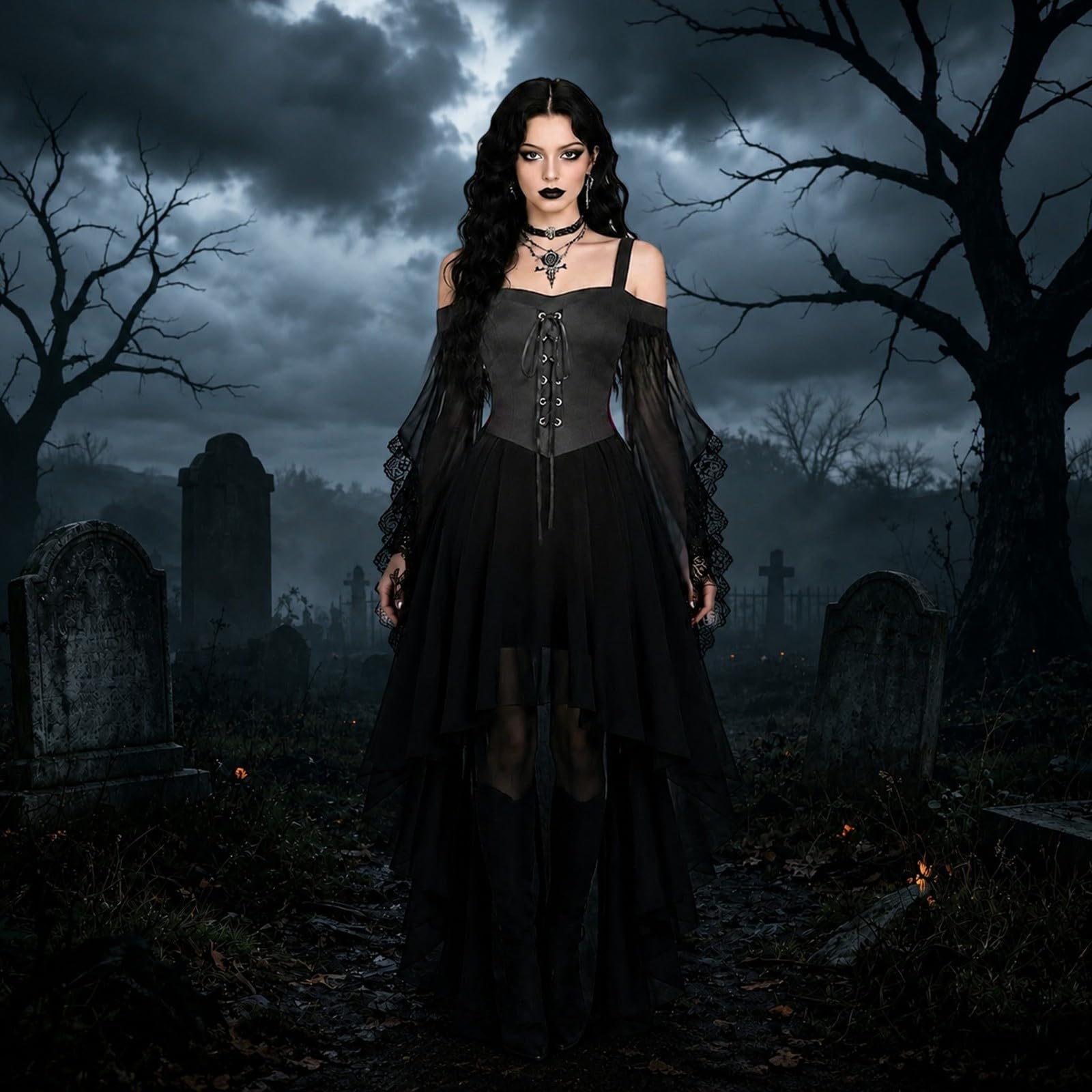 Generisch 2026 - Costume da sposa da donna, per Halloween e giochi di ruolo