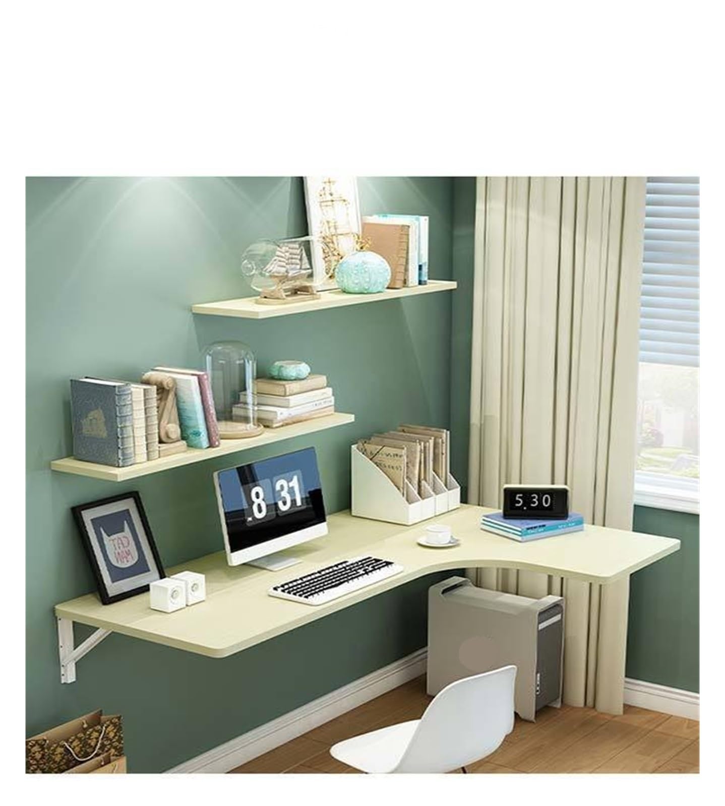 Table pliante murale avec chaise bureau d'ordinateur portable à manger