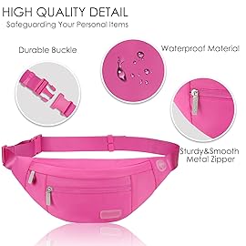 MAXTOP Fanny Packs for Women Rose Red Belt Bag with 4 Zipper Pockets, Fashion Waist Pack Crossbody Bag with Adjustable Belt for Traveling Running Shopping Hiking Cycling