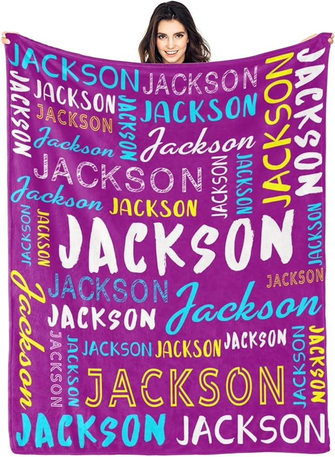 Personalized Name Blanket Customized Baby Blankets for Girls Boys Adults Monogrammed Blankets and Throws Christmas Birthday Mothers Fathers Valentines Day Gift