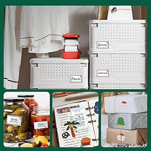 NEW1 Label Printer +4 Rolls Labels, 2 Inch Portable Inkless Bluetooth Label Maker for Small Business, Home, School, Automatic Label Recognition, Sticker Printer for Address Logo Barcode ClothingRed