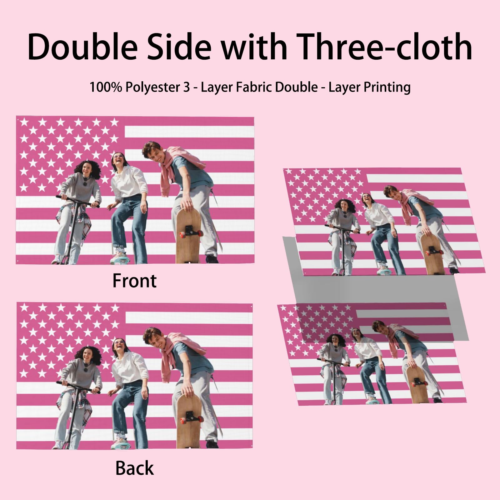 Bandiera rosa personalizzata 9,6 x 1,5 m, bandiere divertenti personalizzate Progetta la tua immagine Logo Testo foto Testo singolo/doppio lato personalizzato bandiera arazzo per camera da letto
