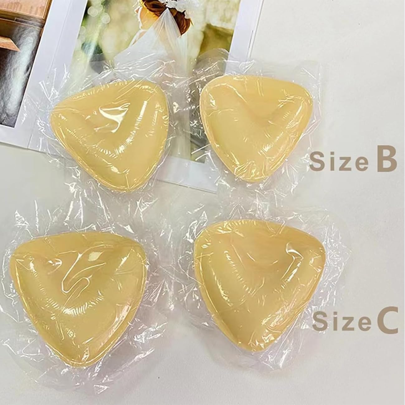 2 Paires D'Inserts Soutien-Gorge Auto-Adhésifs - Rehausseur De Poitrine Naturel - 10