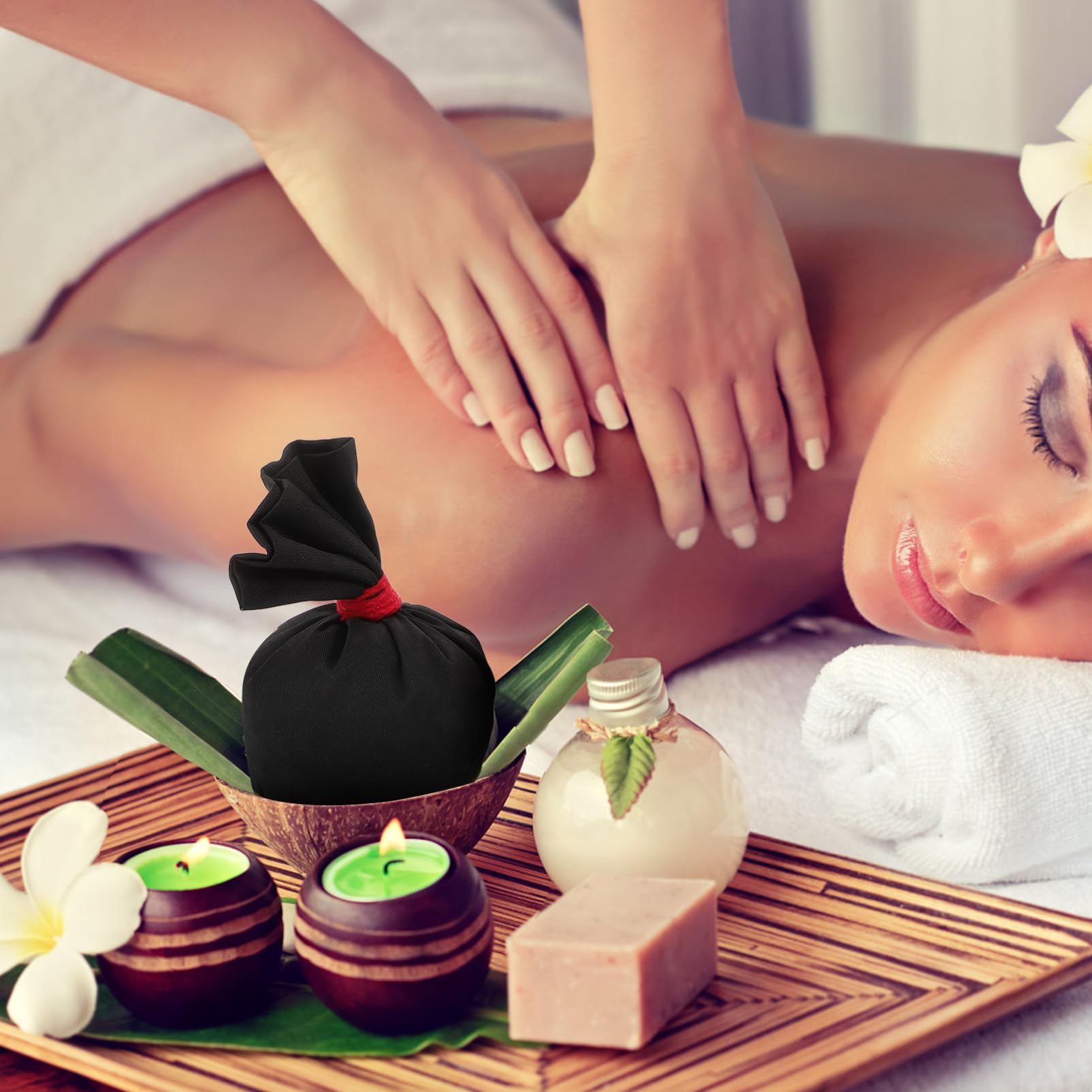 2pièces De Massage Chinois Sel Compresse Chauffante Pour Thérapie Spa Soin Musculaire Relaxant