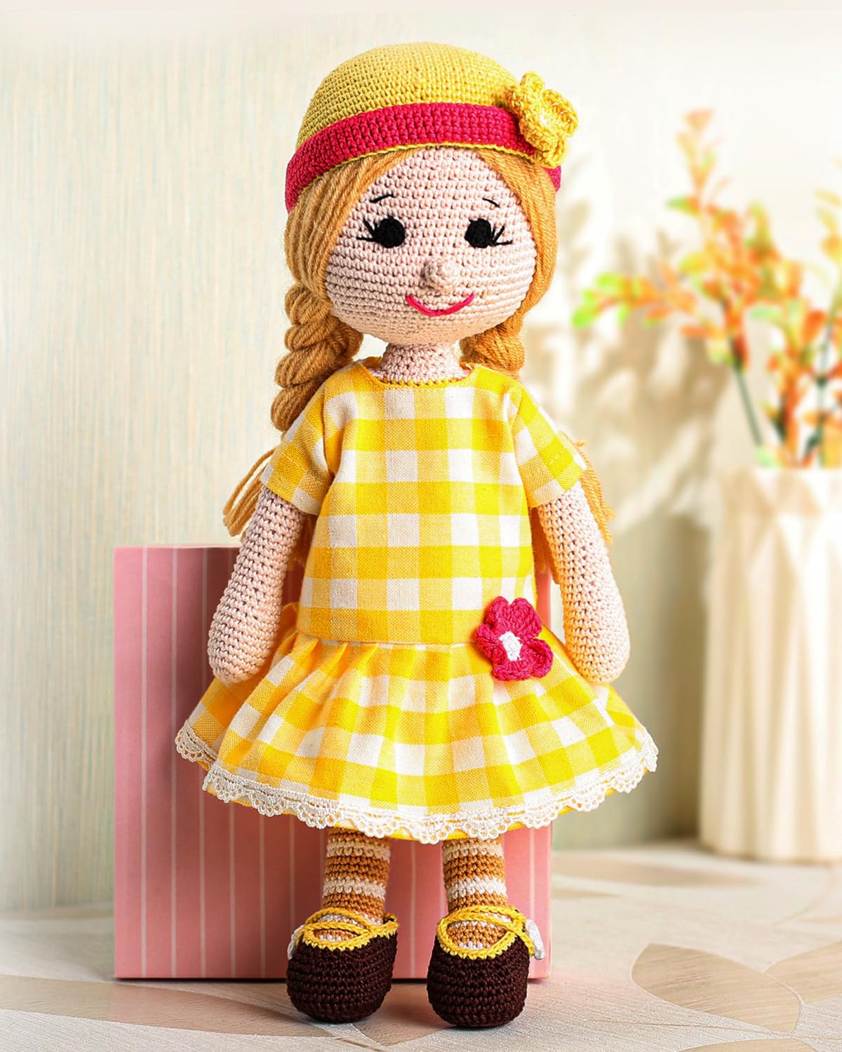 Bonfino Premium Miss Daisy Crochet Doll for Girls & Boys,Cute Knitted Cotton Doll for Babies,Baby Doll for Kids, Soft Toys, 6+ Months, Birthday Gift,Height 34 cm,Yellow (B0CXF2RTJV) Amazon Price History, Amazon Price Tracker