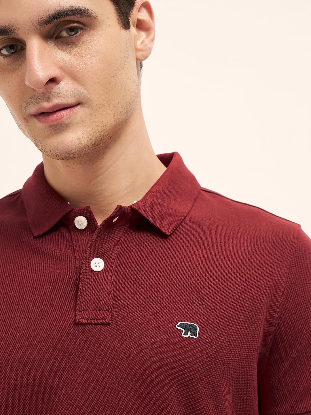THE BEAR HOUSE Men's Regular Fit Red T-Shirt 1