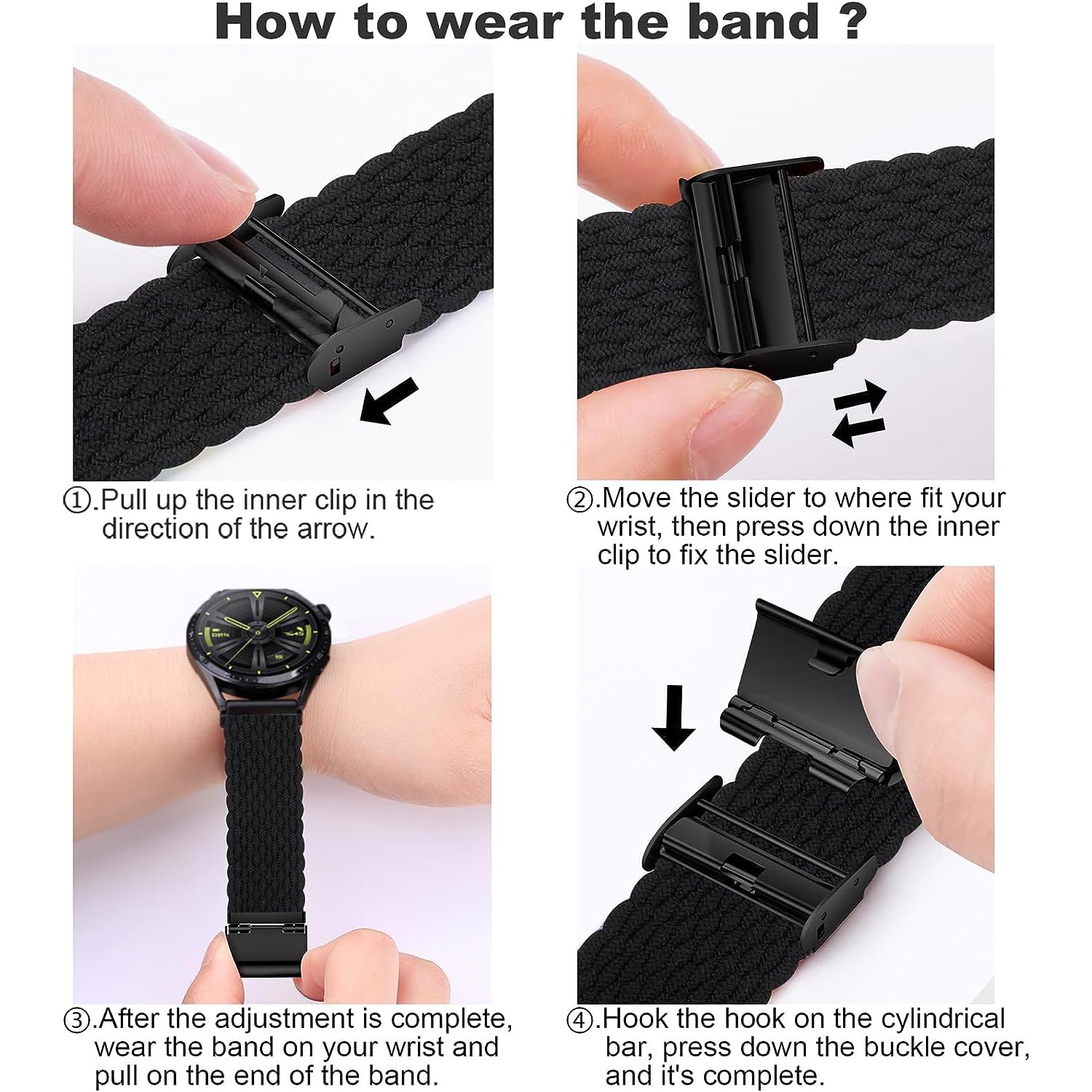 Issinlky Nylon Watch band for Gloryfit Smart Watch P66/P66D/P72/P95 - Image 4