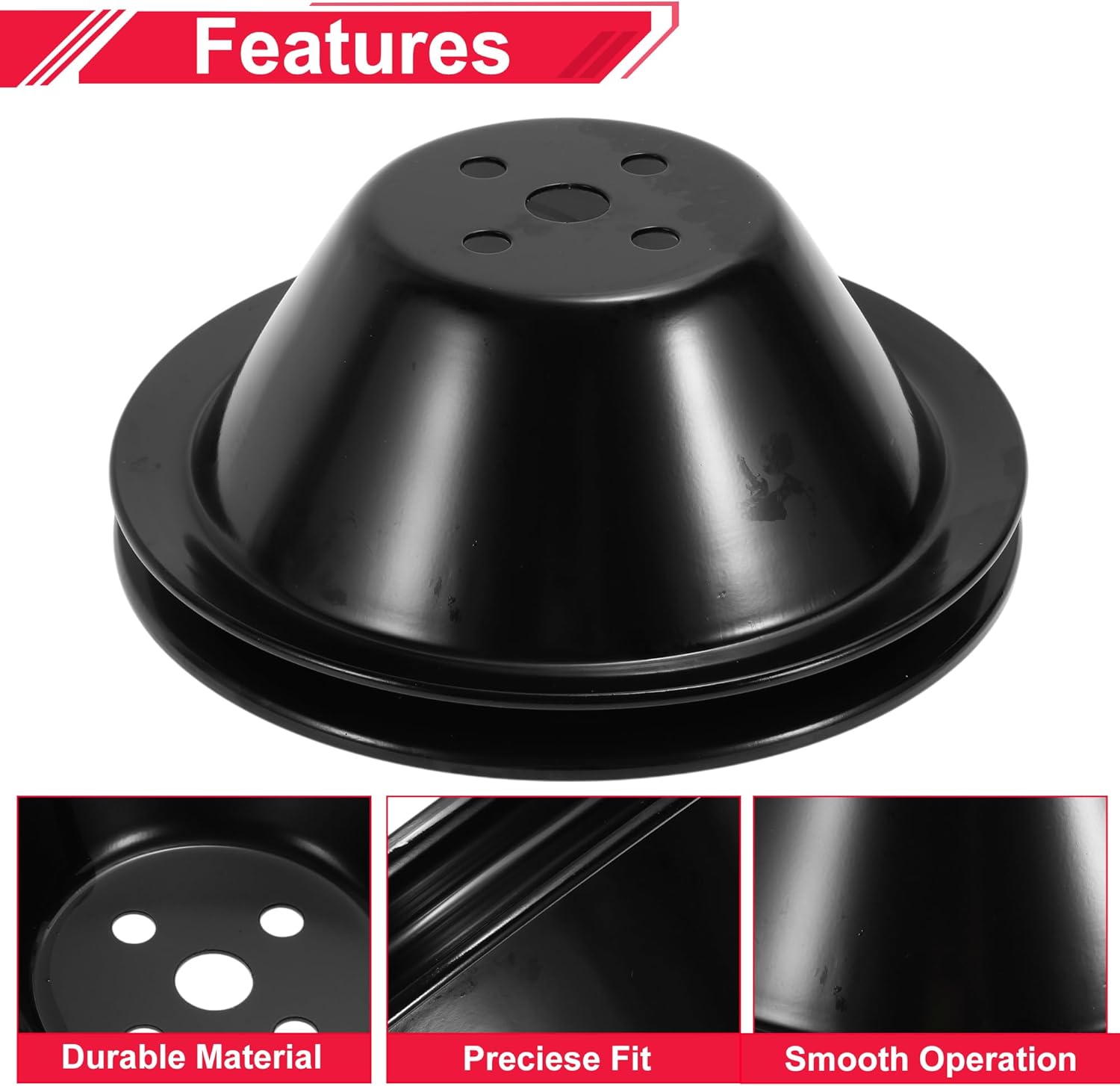 Water Pump Pulley for Chevy SBC Small Block 262 265 267 283 302 305 307 327 350 400 SWP Single-Groove Short Water Pump Pulley 1 Groove Durable 1 Pc