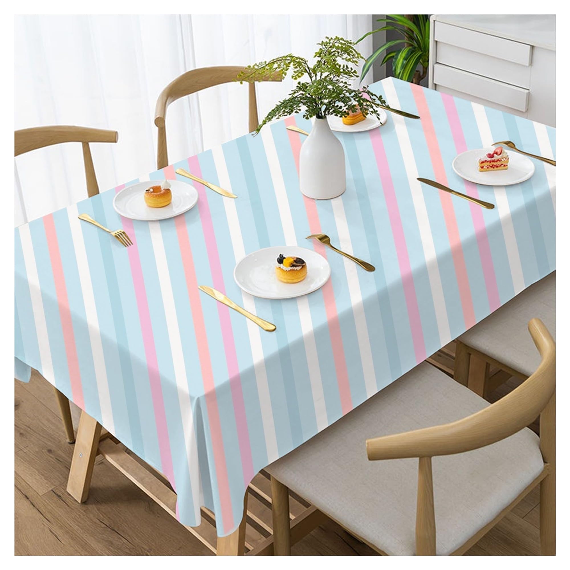 BDFJEDS Waterproof Tablecloth Tablecloth Simple Wind Waterproof Home Dining Table Tea Decoration Tablecloths(COLOR2,160X260CM)
