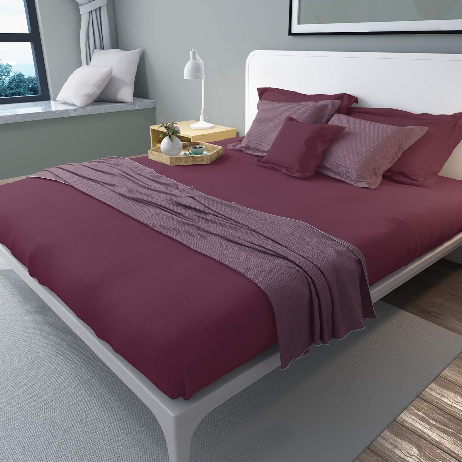 LiveComfort Flat Sheet (2-Pack), Twin Size Extra Soft Brushed Microfiber Flat White Sheets, Machine Washable Wrinkle Free Breathable