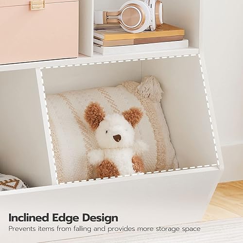 Miniatura 7 de HOOBRO Estantería para niños, armario de almacenamiento de juguetes, organizador de juguetes para niños, 8 cubículos, estribo para libros,