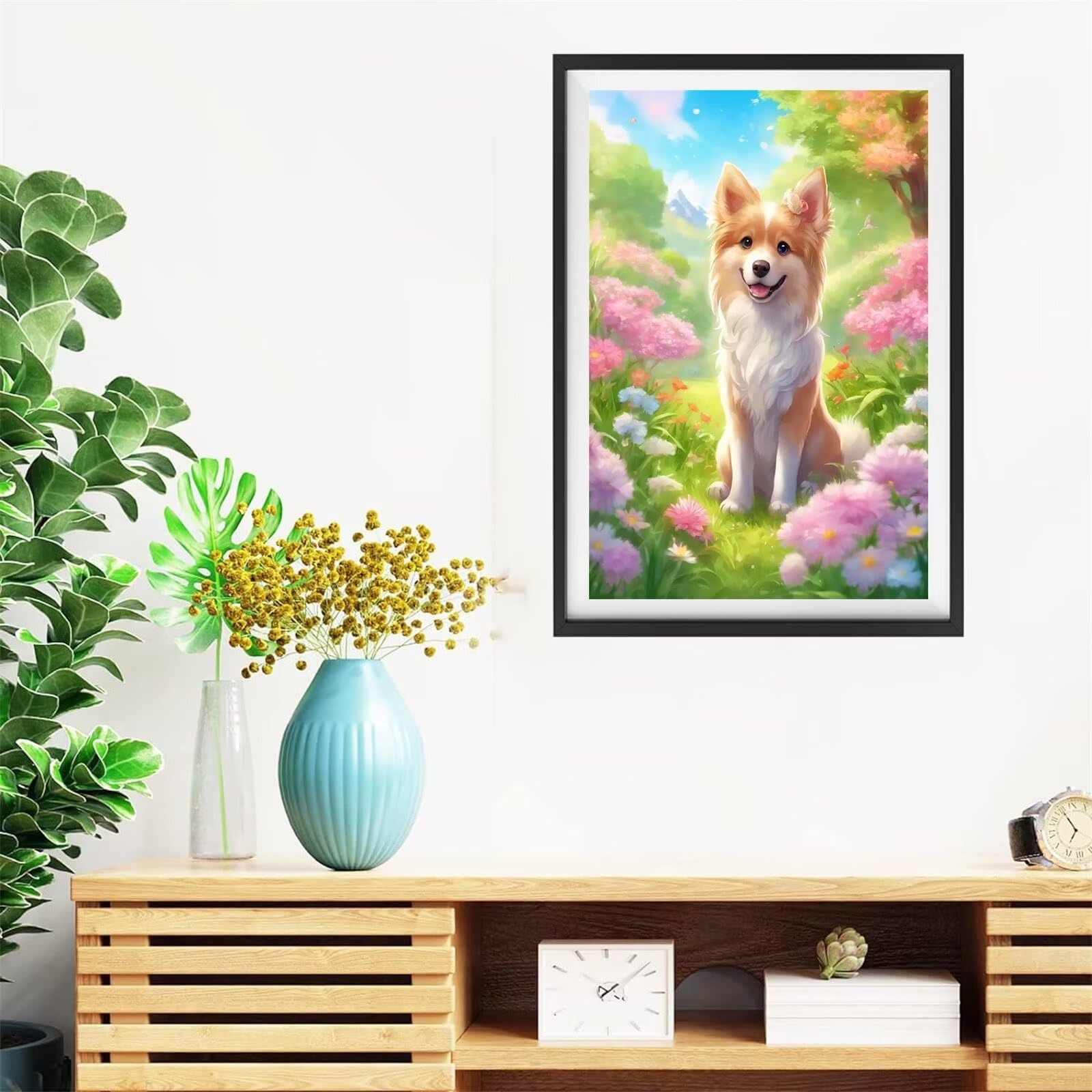 5D DIY Kits de Peinture Diamant pour Adultes Chiens Grande Diamond Painting Complet Strass Broderie Diamant Point De Croix Arts Crafts pour La Décoration Murale à la Maison (100x200cm/40x80inch