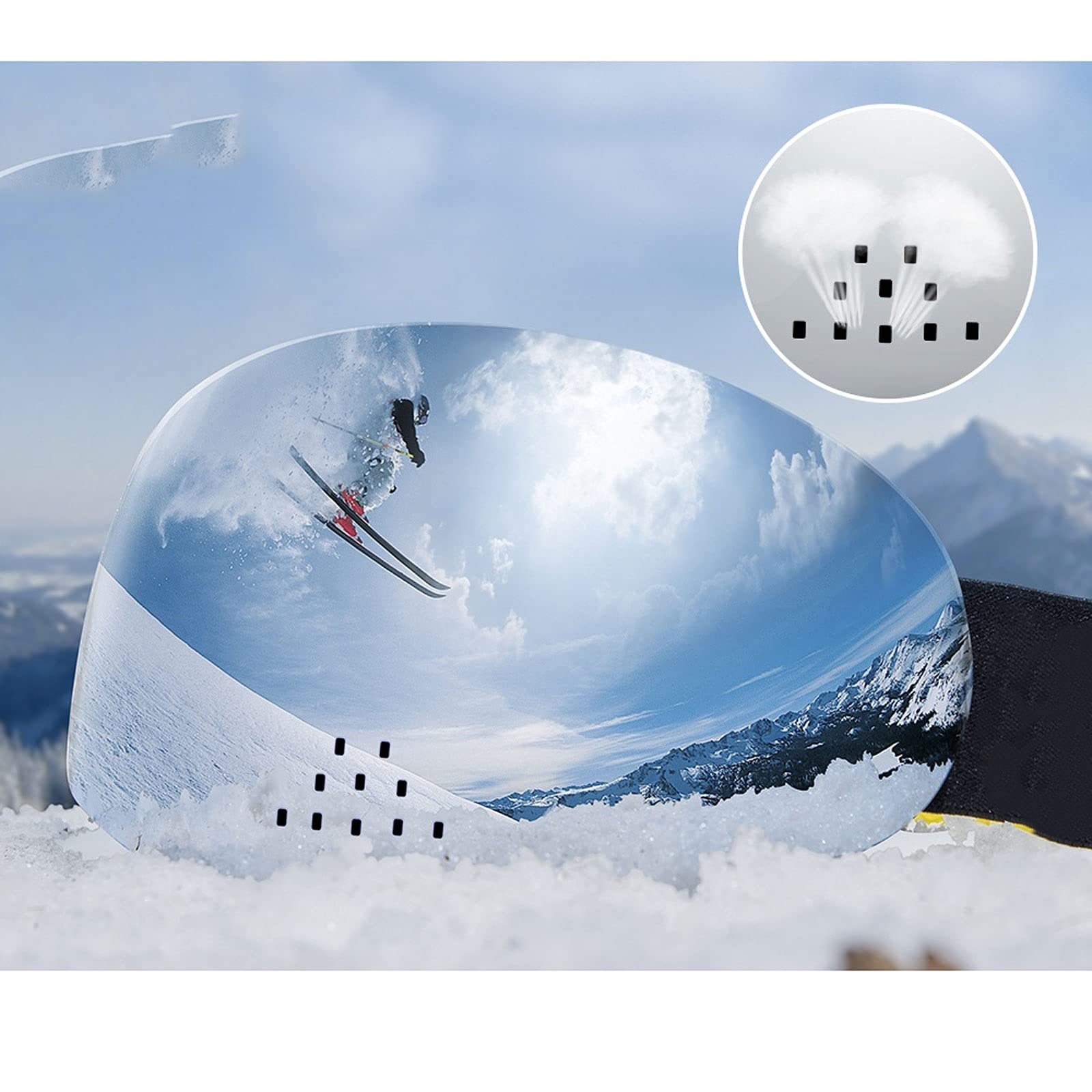 DieffematicHXJ Gafas Esqui Hombre Gafas de esquí profesional Doble Capas Protección Anti-niebla Nasal Ala de esquís a prueba de esquí Anti-niebla Gafas de snowboard (Color : A)