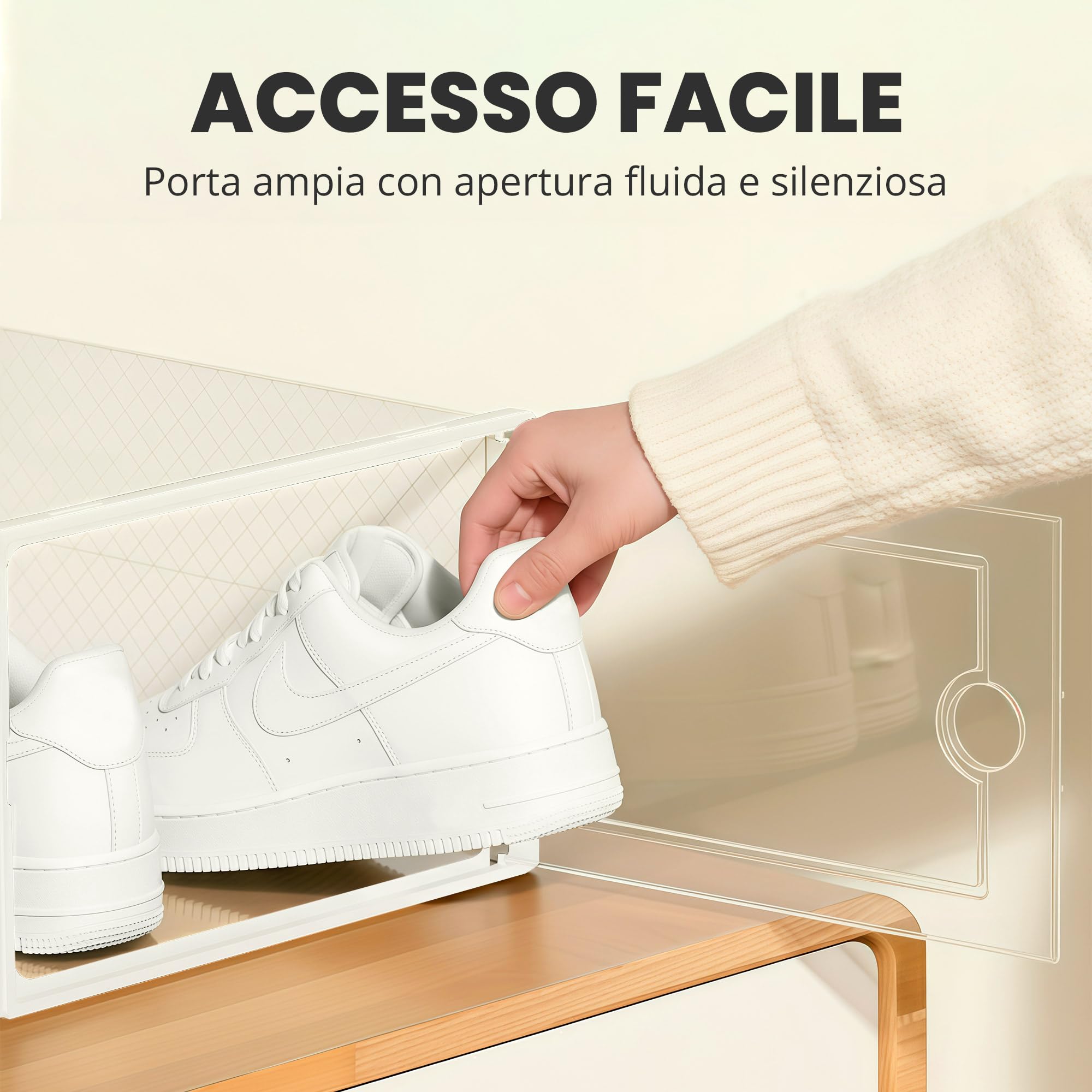 JUPPLIES | Scarpiera Modulare Trasparente Salvaspazio | Scatole per Scarpe Trasparenti Impilabili in Plastica | Organizer Scarpe da Armadio