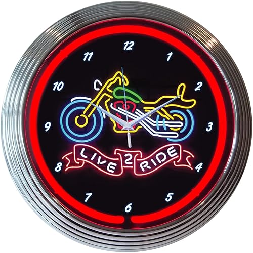 Neonetics Reloj de pared Live 2 Ride Neon de 15 pulgadas