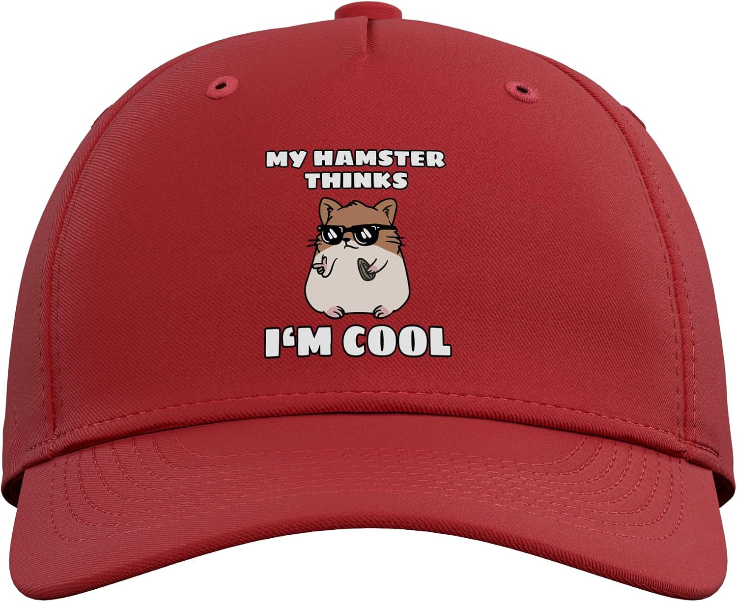 My Hamster Thinks I'm Cool Funny Hamster Lover Adjustable Baseball Hat image 2