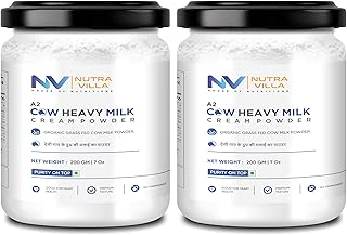Nutravilla A2 Cow Organic Heavy Cream Powder | Delicious And 100% Gluten-Free, Great For Homemade Treats And Beverages | 2...