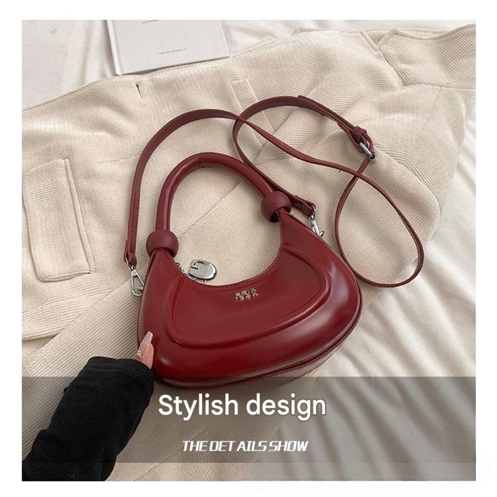 Borsa A Mano Tracolla Versatile retrò-Bianco