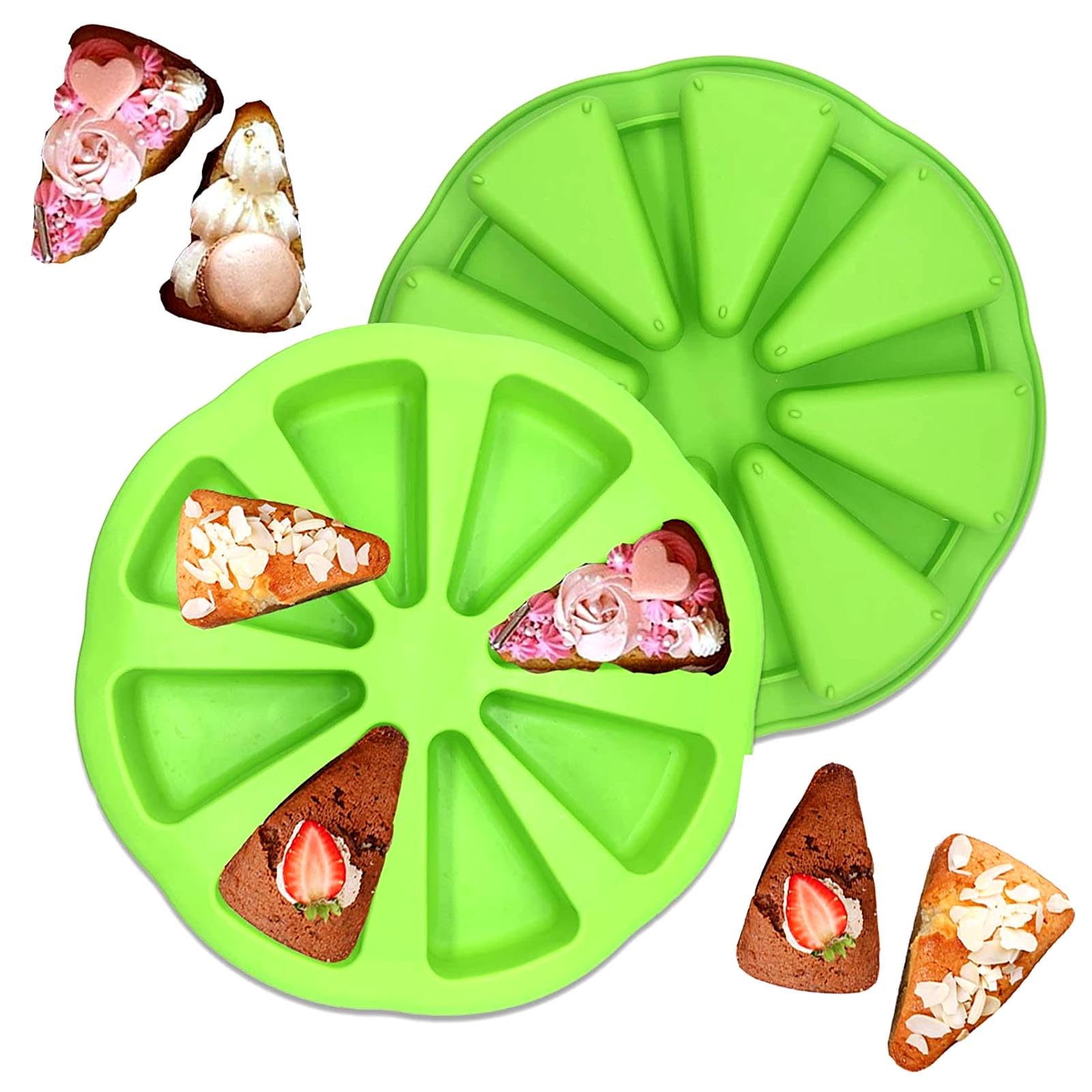 Stampo In Silicone Triangolare Per Pizza 8 Cavità | Antiaderente Per Muffin Brownie E Cioccolato - 2