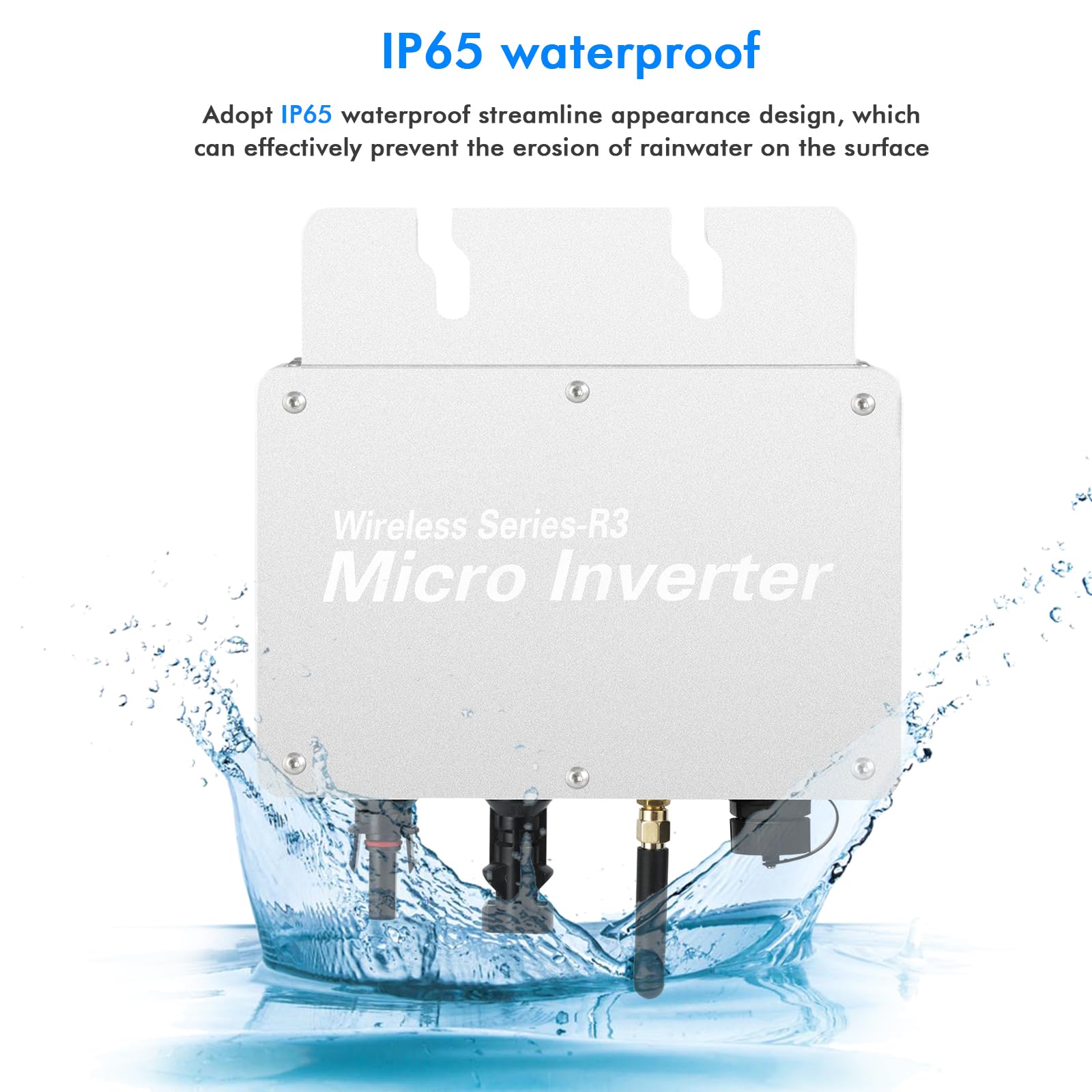 DEWIN Micro Inverter,300W Grid Tie Inverter 220V Convertisseur De Raccordement Au Réseau Micro-onduleur Solaire MPPT Avec Système De Surveillance De Téléphone Portable WiFi