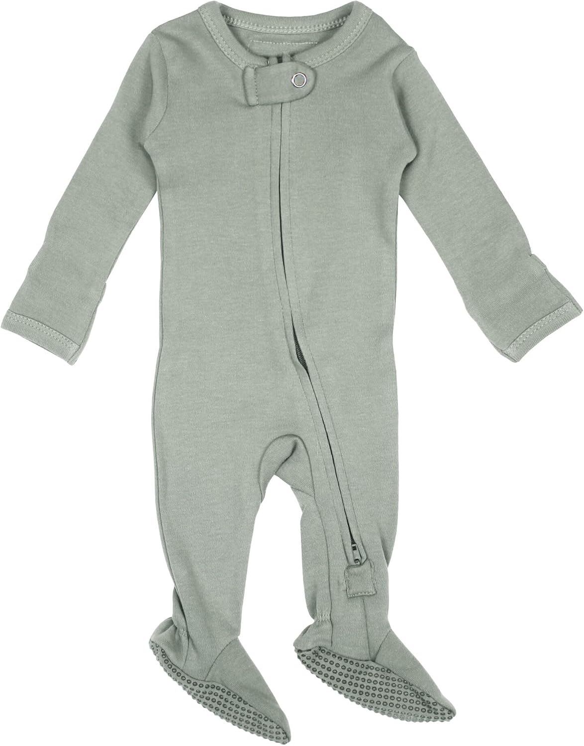Organic 2-Way Zipper Footie in Seafoam