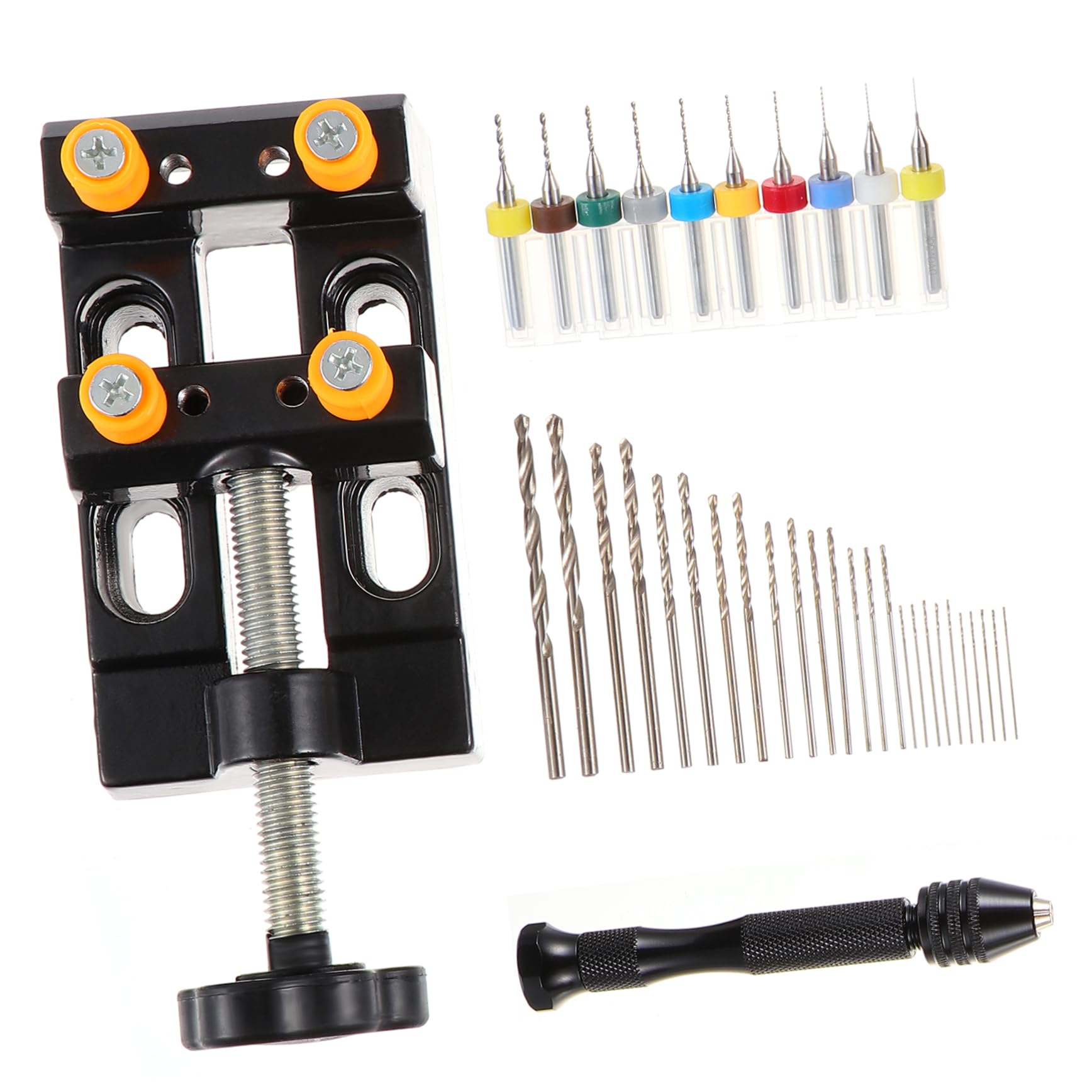 Mini forets hélicoïdaux 0,3-1,2 mm et étau de serrage manuel pour bijoux et perles