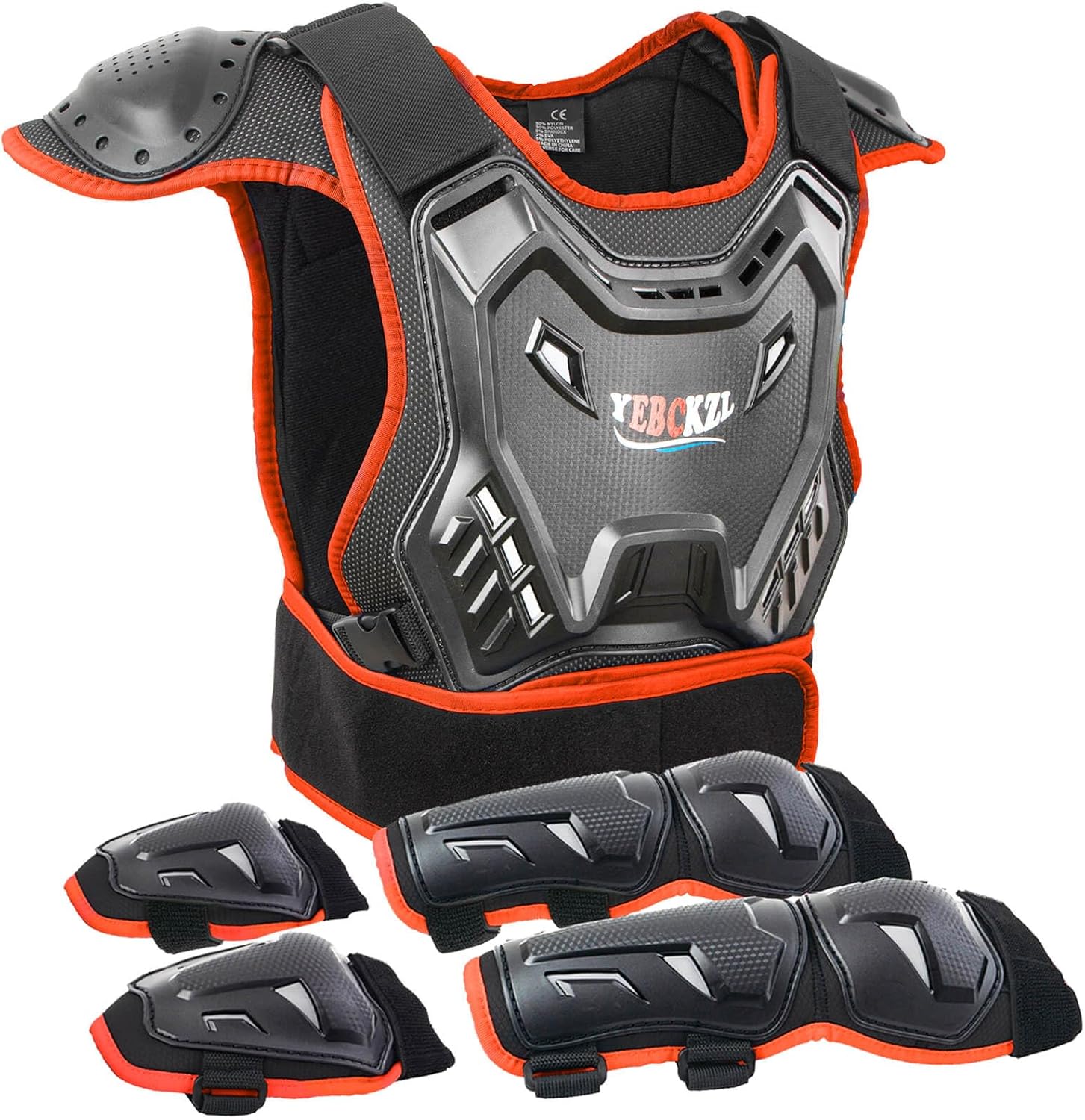 Motorcycle Armor Protective Vest Suit for Child Teen，Kids Dirt Bike Gear Riding Protection with Arm Knee Pads Sets for MTB ATV Off-Road Riding