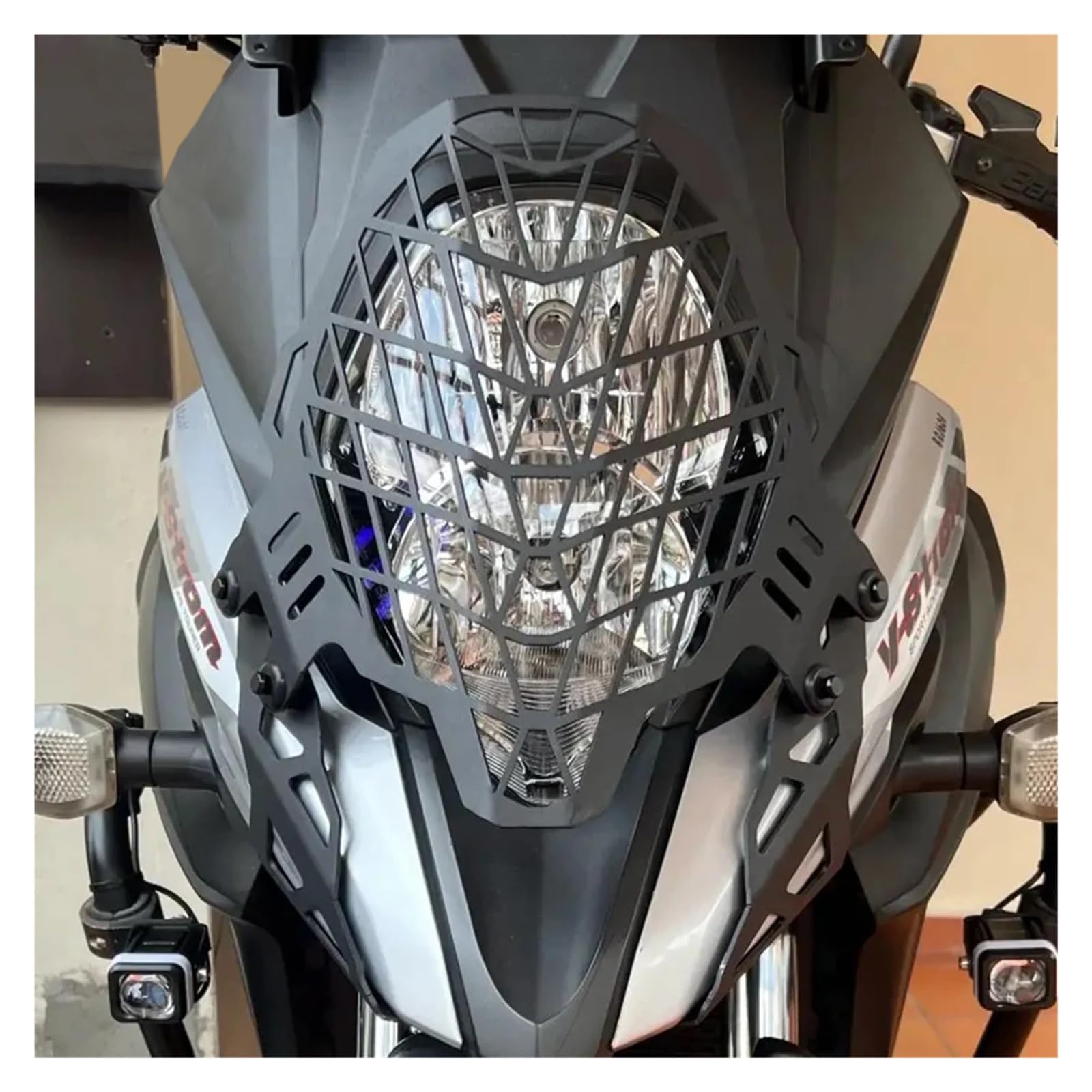 osłona reflektora motocykl Osłona Reflektora Motocyklowego, Osłona Grilla,osłona Chłodnicy, Modelu Do SUZUKI V-STORM 650 DL650 Vstrom 650 2017-2019 2020 metalowy retro grill