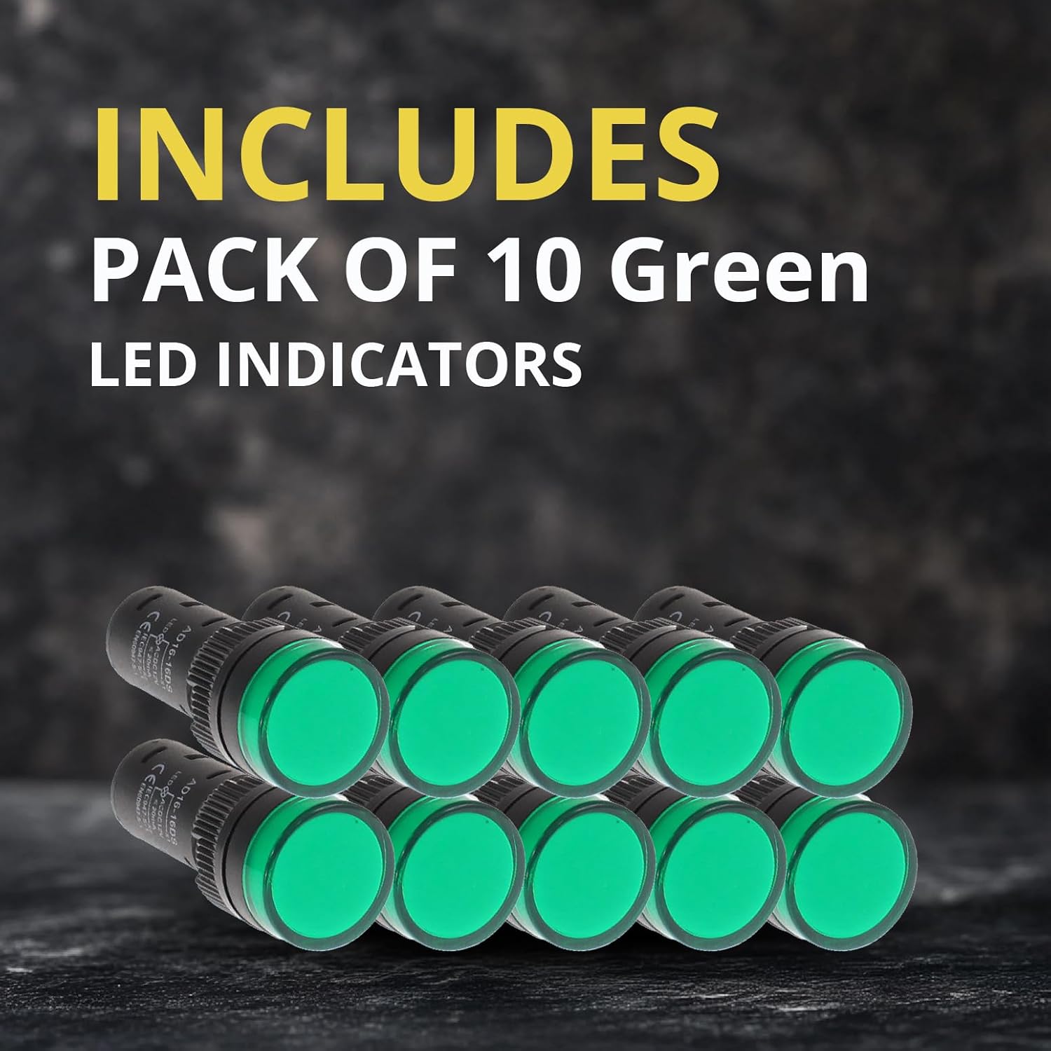 10 pcs Energy Saving LED Indicator Light Voltage 110V Current 20mA Mounting Hole Size 22mm (7/8 Inch) Green (110V AC/DC)