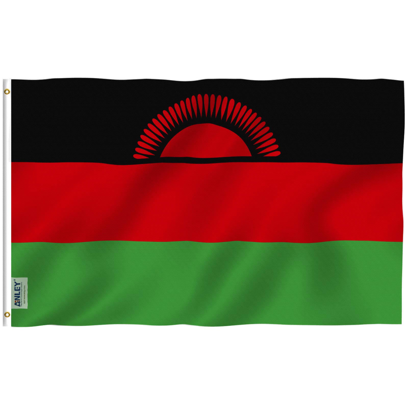 ANLEY Fly Breeze 3x5 Feet Malawi flag - Vivid Color and UV Fade Resistant - Canvas Header and Double Stitched - Malawian Flags Polyester with Brass Grommets 3 X 5 Ft