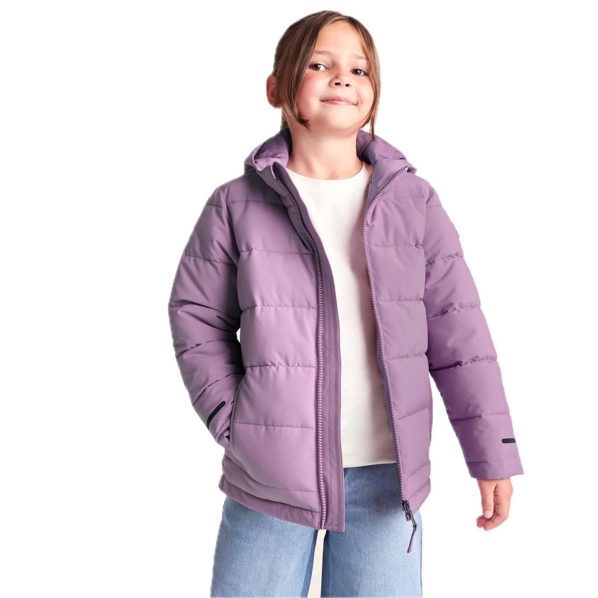 TOG24 Harecroft Kids Winter Coat Heavy Quilted Puffer Hood Insulated | Jacket, Padded, Pockets, Ribbed cuffs, Reflective detail, School, Everyday wear, Outdoor, Zip