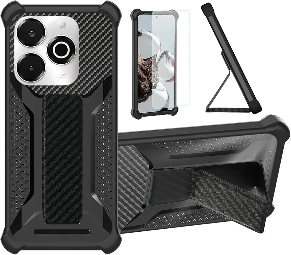 bojioderf Capa para celular UMIDIGI G100X compatível com UMIDIGI G100X 5G capa de celular com suporte [com protetor de tela de vidro temperado] Capa híbrida [suporte dobrável magnético