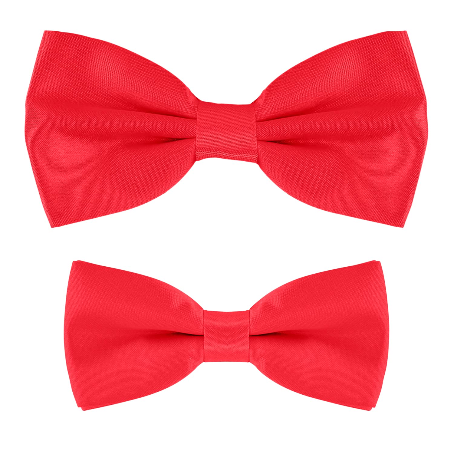 MASADA Father & Son matching set of bowties, pre-tied and smoothly adjustable - Red