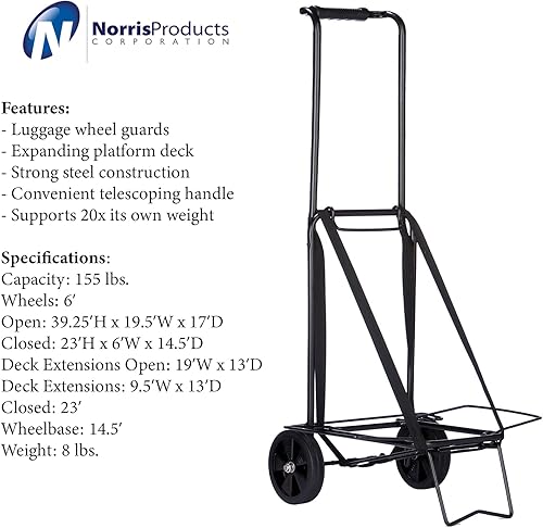 Miniatura 6 de Norris Carrito plegable multiusos de 230 libras de capacidad de 155 libras