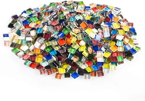 MDLUU Azulejos de mosaico decorativos de 2 libras, piezas de mosaico de colores surtidos, suministros de mosaico de vidrio para manualidades,