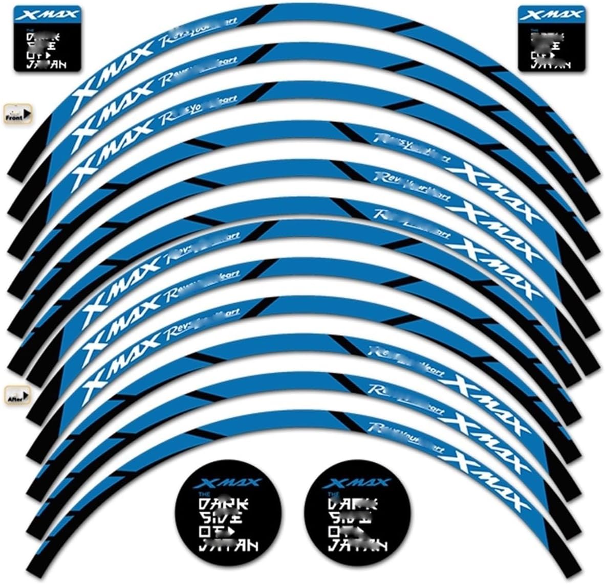Motorcycle Sticker Wheel Rim for for X&max 125 250 300 Decal Wheel Stickers(3)