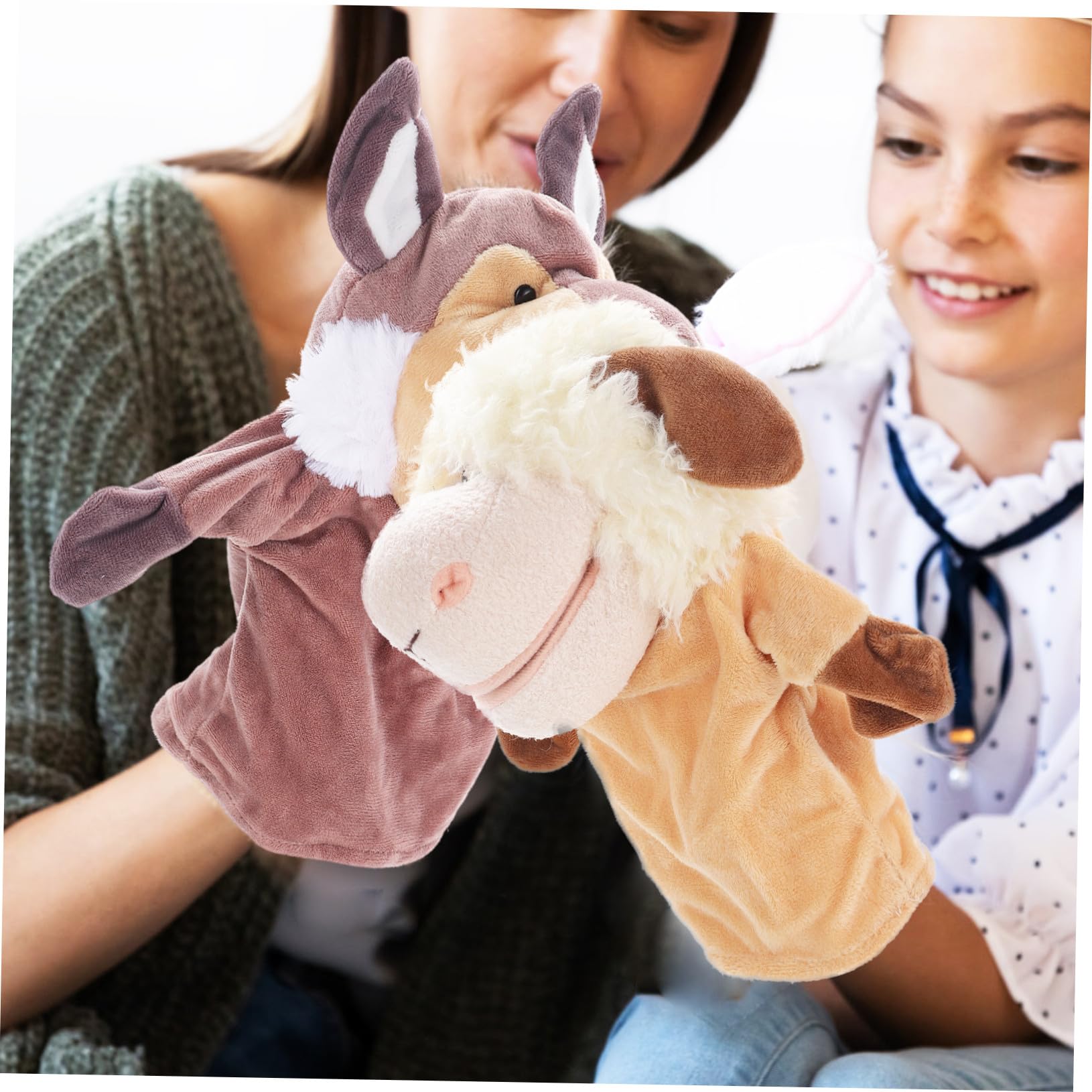 Gatuida Marionetas de Mano de Animales 5piezas Boca Móvil E Interactiva de Peluche Corto y Algodón PP para Contar Historias y Juegos de Roles