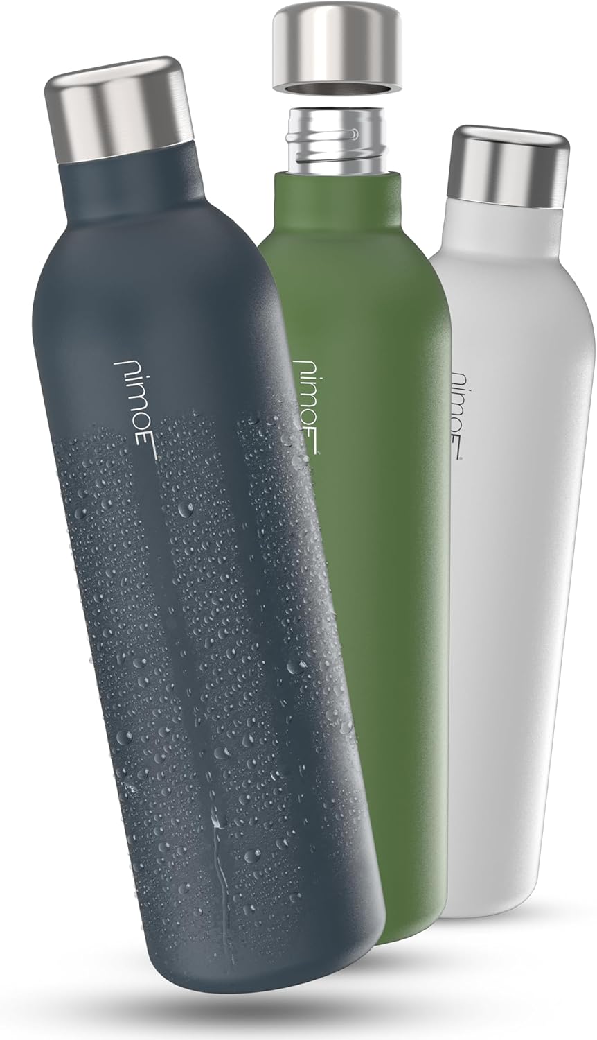 NIMOE SteelStream Edelstahlflasche - Kompatibel Mit Sodastream & Aarke