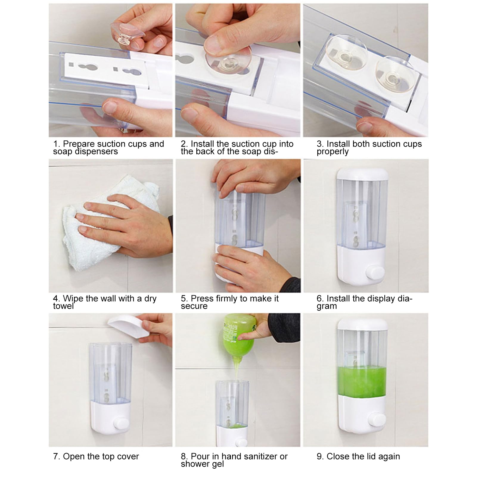 Amazon.co.jp: 壁掛けソープディスペンサー 実用的 壁取り付け