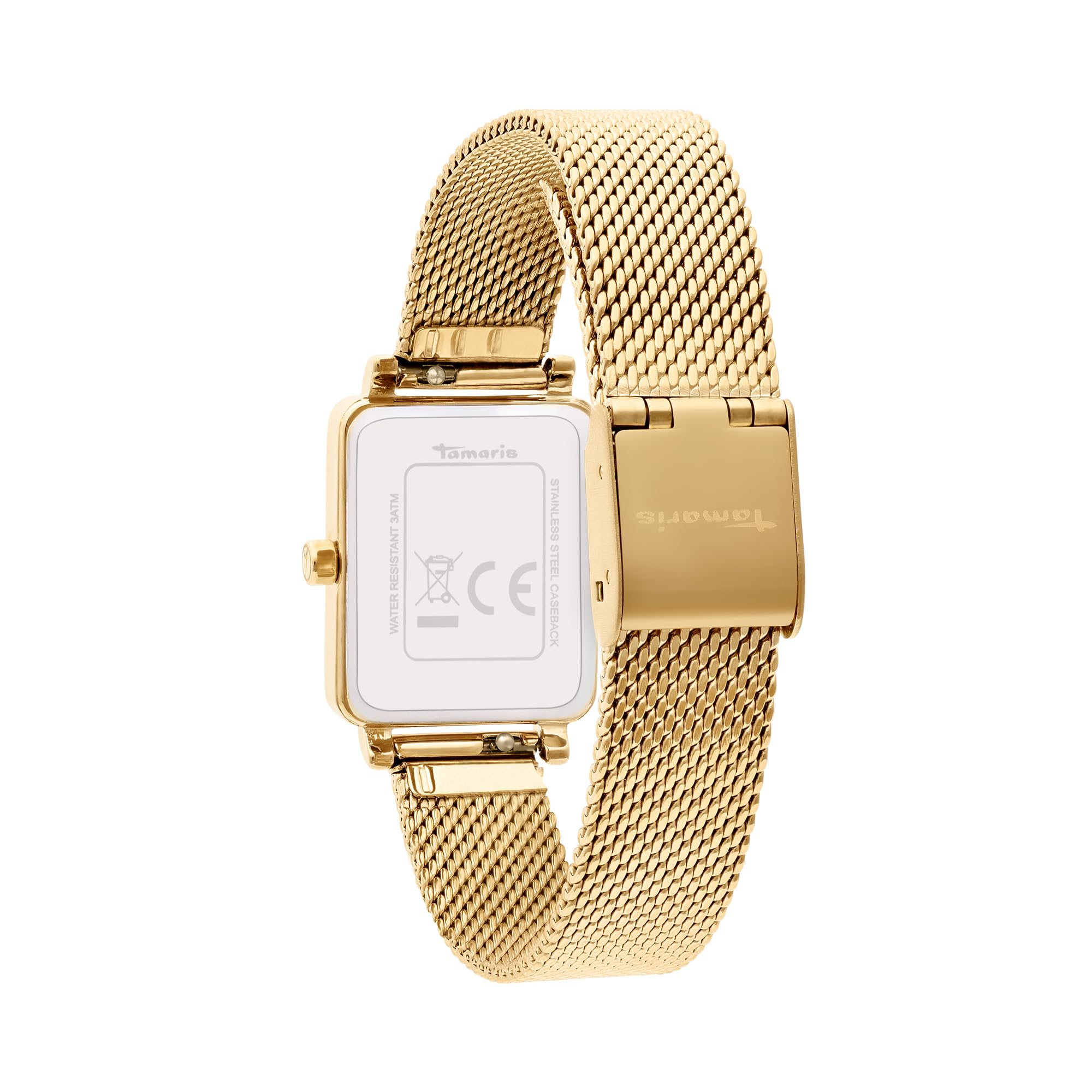 Tamaris Damenuhr - Elegante Damen Armbanduhr mit schmalem, selbstkürzbaren Meshband aus Edelstahl, 3ATM Wasserdicht
